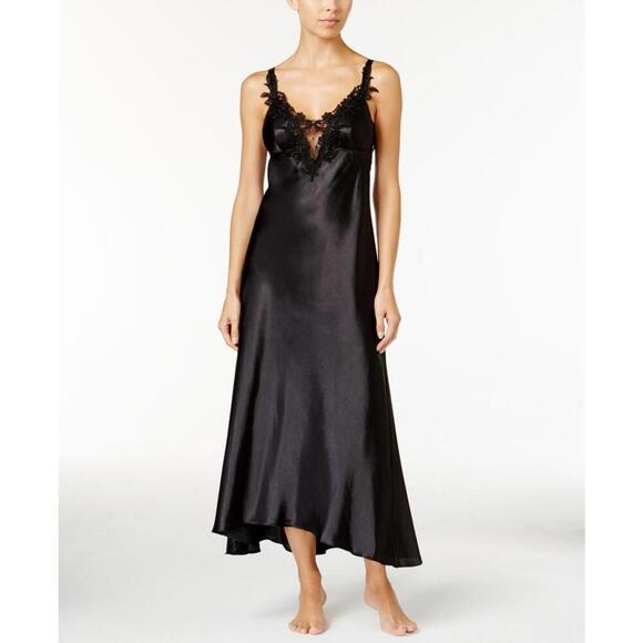 Other - Flora By Flora Nikrooz Womens Stella Satin Venise Trim Lingerie Nightgown Size L